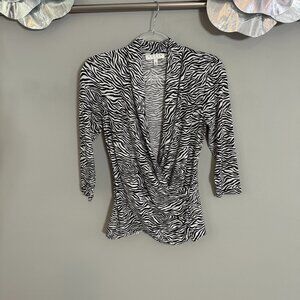 Chaus Zebra Print Blouse Size Small